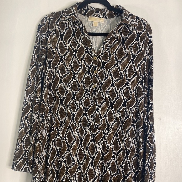 MICHAEL KORS SMALL SNAKESKIN DRESS WITH GOLD BUTTONS - Picture 2 of 6